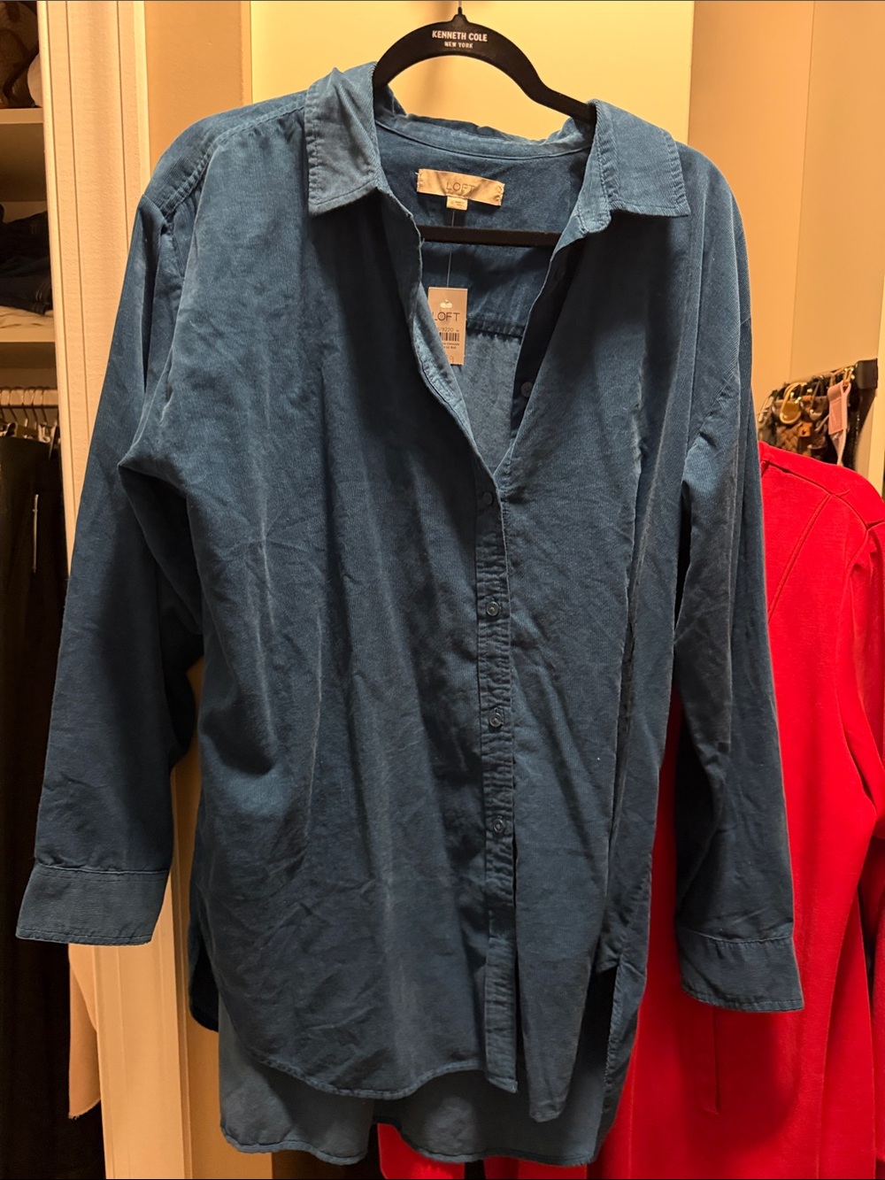 LOFT Blue Button-Up Tunic